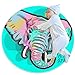 Tapis pour chambre à coucher, tapis antidérapant ultra-luxueux, doux et épais pour chambre de bébé, tapis de décoration moderne pour chambre d'enfant 2,3 pieds, animal éléphant arc-en-ciel bleu graffiti