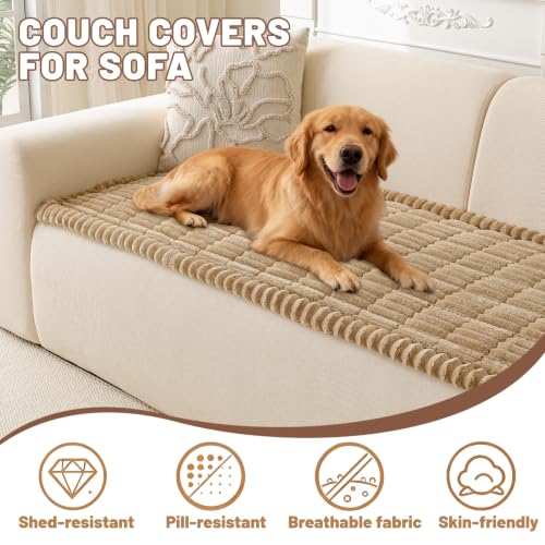 27.6" x 59" CoSofSLIP Pet Sofa Cover (Brown) - image 2