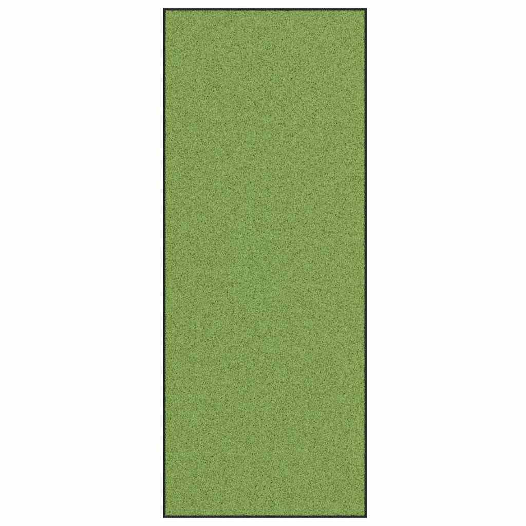 Tapis d'entrée 120 x 300 cm en polyamide vert et noir pour grand couloir