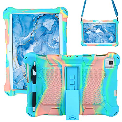 Transwon Case for Dragon Touch Notepad 102, BinBin 10.1 Tablet Case, YESTEL Android 10.0 Tablet, Pritom Tronpad L10 Tablet Case, Teclast P20HD M40, WINNOVO P20 Tablet Case - Camouflage Blue