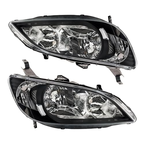 PHILTOP Headlamp Headlight Assembly,Replacement for 2004-2005 Civic,Black Housing Clear Reflector Clear Lens,OE 33151-S5A-A51,33101-S5A-A51