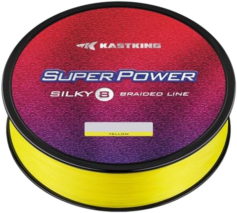 KastKing Superpower Silky8 Braided Fishing Line, Yellow, 8 Strands, 10 LB, 150 Yds