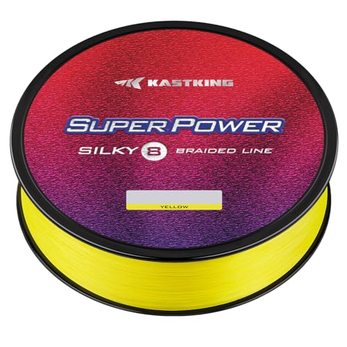 KastKing Superpower Silky8 Braided Fishing Line, Yellow, 8 Strands, 10 LB, 150 Yds