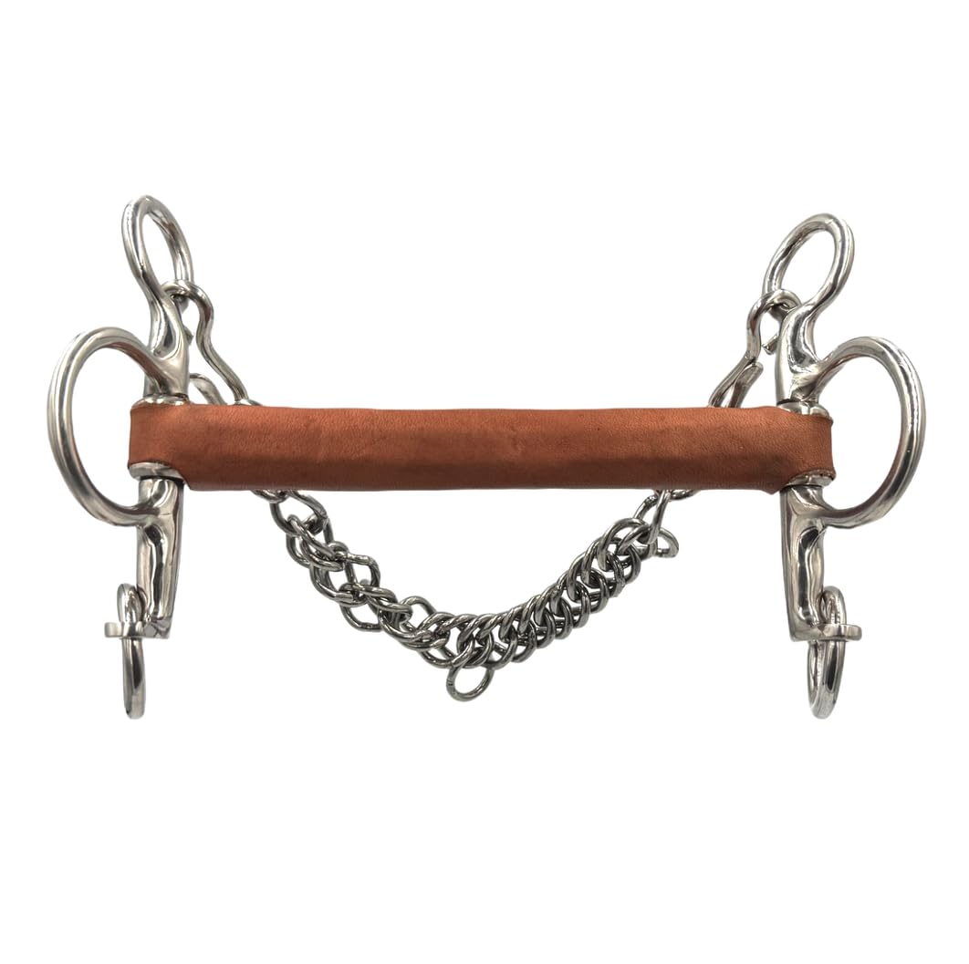 ES0230 JW - Mordida de piel Pelham (acero, grosor de 21 mm, 12,5 cm)
