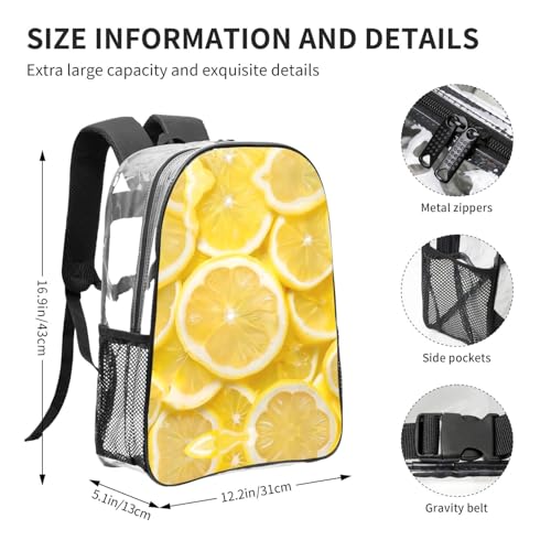 Sac à dos transparent jaune en plastique PVC résistant et mode