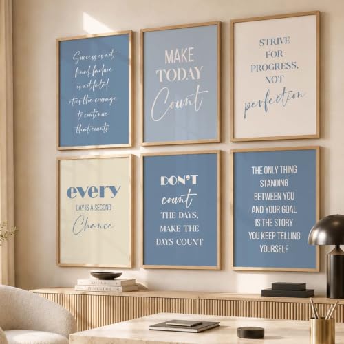Image of kotart Inspired Motivational Quotes poster with Wall Hanging frames for Living Room | Bedroom | Office | Gift | Decoration frames for Home | Painting wall Decor Set of 6 (13x17, D) Pack of 6