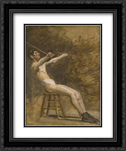 Billy Smith 20x24 Black Ornate Frame and Double Matted Museum