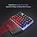 immagine 4UrChoiceLtd Tastiera da gioco USB a una mano G40, 35 tasti cablati con retroilluminazione a LED arcobaleno, mini tastiera da gioco portatile a una mano, design ergonomico con poggiapolsi (nero)
