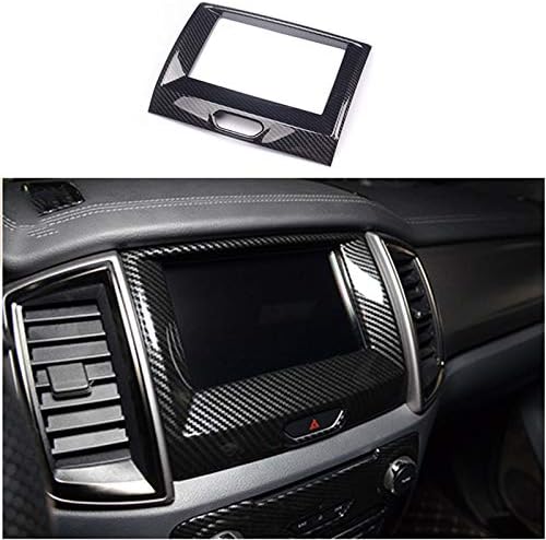 ruihe Carbon Fiber Color Inner Center Navigation Frame Cover Fit for Ford Ranger 2015 2016 2017 2018 2019 2020 2021