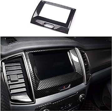 ruihe Carbon Fiber Color Inner Center Navigation Frame Cover Fit for Ford Ranger 2015 2016 2017 2018 2019 2020 2021
