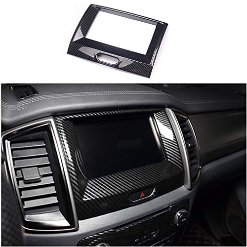 ruihe Carbon Fiber Color Inner Center Navigation Frame Cover Fit for Ford Ranger 2015 2016 2017 2018 2019 2020 2021