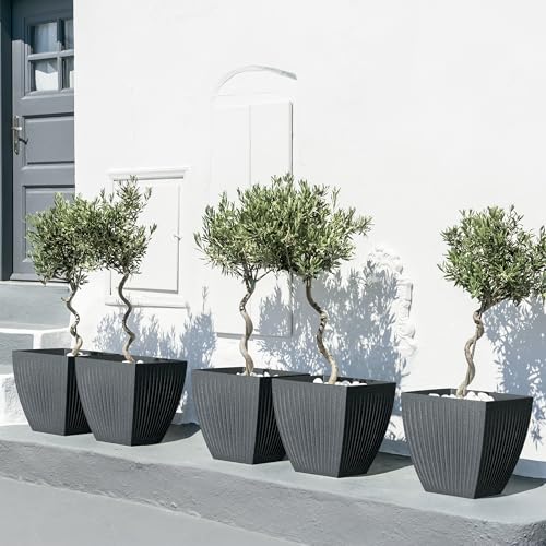 Pot Latia Square Ø30 anthracite résistant au gel pour extérieur durable - 3