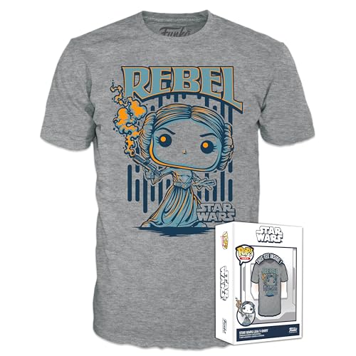 Funko Boxed Tee: Star Wars - Leia - Large - (L) - T-Shirt - Vêtements - Idée de à Manches Courtes pour Les Adultes Les Hommes et Les Femmes - Produits Officiels Fans