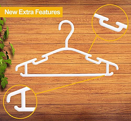 KEPLIN 36 stuks witte plastic kinderkamerhangers, antislip babykleerhangers, ruimtebesparende buisvormige hangers, meer… - Afbeelding 6