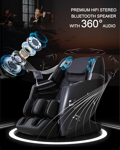 Image of Upgrade 4D Massage Chair Zero Gravity Massage Chair Full Body and Recliner AI Voice Control Auto Legrest Calf & Foot Rollers Heated Program Customization Black