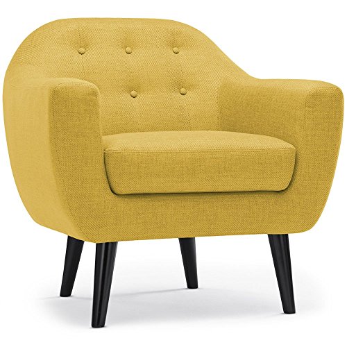 Menzzo Fauteuil scandinave Fidelio Tissu Jaune