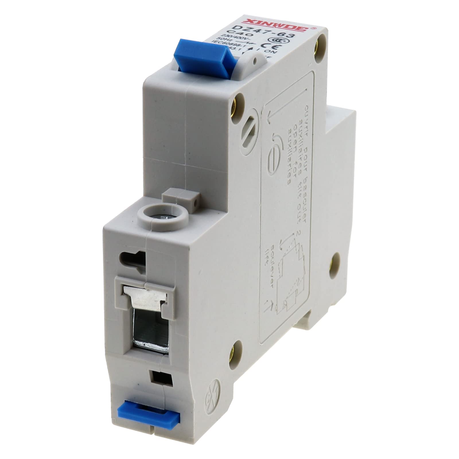 RKURCK 1 Pole 230/400V Low-voltage Miniature Circuit Breaker 40A Din Rail Mount DZ47-63 C40, white - Image 3