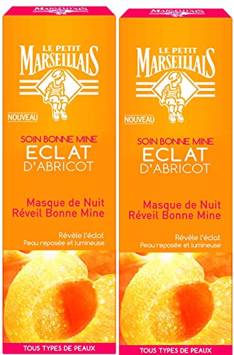 Le Petit Marseillais Masque Nuit Réveil Bonne Mine Eclat Abricot Tub 50 ml - Lot de 2