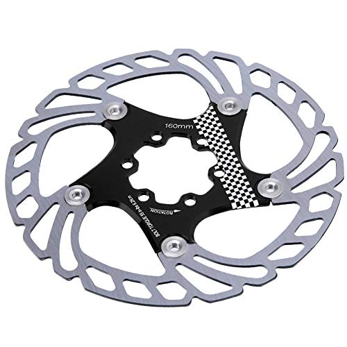 High Hardness Mountain Brake Disc, 180mm Brake Disc, Cycling Accessory for Road (Black and Silver)