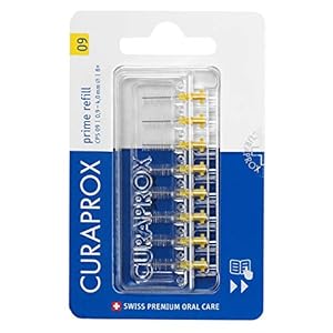 Curaprox Interdentale borstels CPS 09 Prime, navulverpakking, 8 stuks, geel, 0,9 mm diameter, 4 mm werkzaamheid…