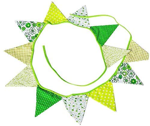 Lazz1on Wimpel Girlande Bunting Wimpelketten Banner 2.7M Süße Beidseitig Farbenfroh Wimpeln mit 12 Dreieck Flaggen für Geburtstag Party Hochzeit Kindergarten Outdoor Dekoration Cover
