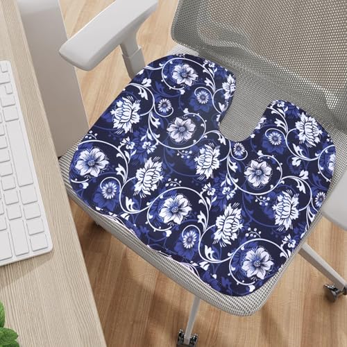 Image of Tailbone Pain Relief Cushion, Memory Foam Seat Cushion for Coccyx Sciatica Pain Pressure Relief Office Desk Chair