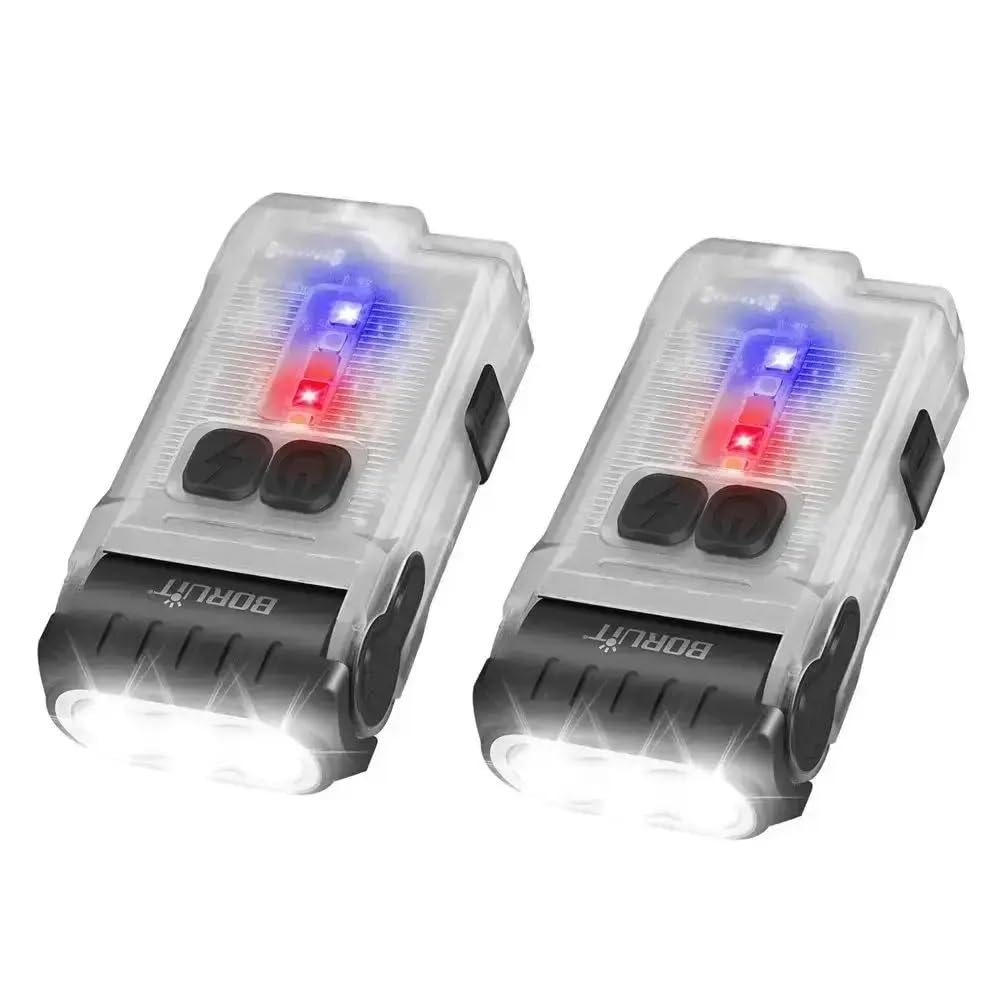 V3 LED brelok przenośna latarka światło robocze typu C Mini ładowalna latarka z magnesem UV Camping kieszonkowa latarnia(2pcsV15 Fluorescence)