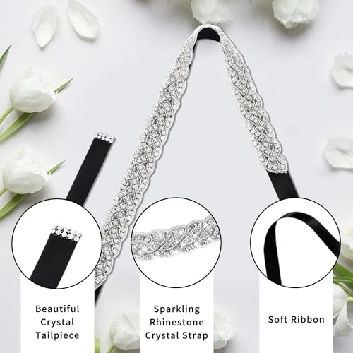 Handcrafted Silver Rhinestone Belt for Women,Sparkly Bridal Wedding Dress,Formal Waist Sash for Brides,Plus Size Friendly Rhinestone Belt for Evening Gowns3