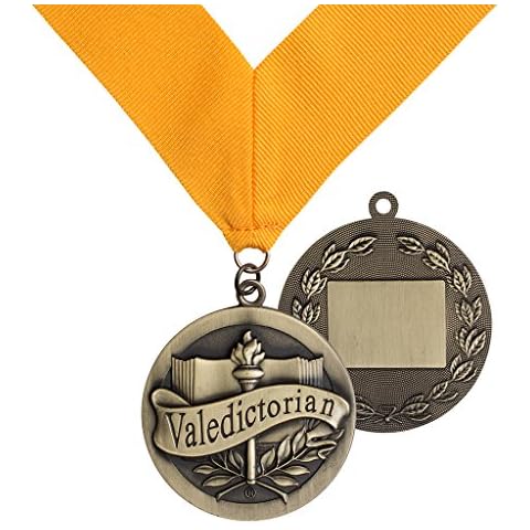 Valedictorian Award Medal on Gold Grossgrain Ribbon Cover