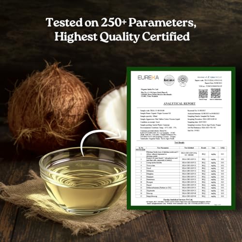 Image of Organic India Virgin Coconut Oil, 250ml | Labs Tested on 250+ Parameters | Certified Organic| Cold Pressed | Extracted from Coconut Milk | Authentic Flavour | Multipurpose Premium Coconut Oil