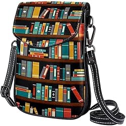Estanterias Moviles Para Bibliotecas suojapuku Bolso bandolera pequeño para teléfono móvil para mujer,libro de estante de biblioteca,Cartera de cuero de la PU del bolso del hombro del mensajero