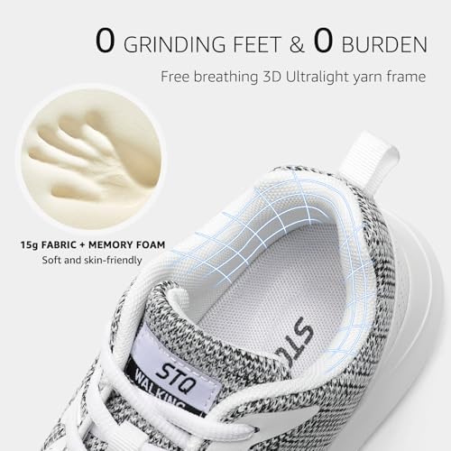 Image of STQ Womens Water Resistant Walking Shoes with Arch Support Athletic Tennis Sneakers