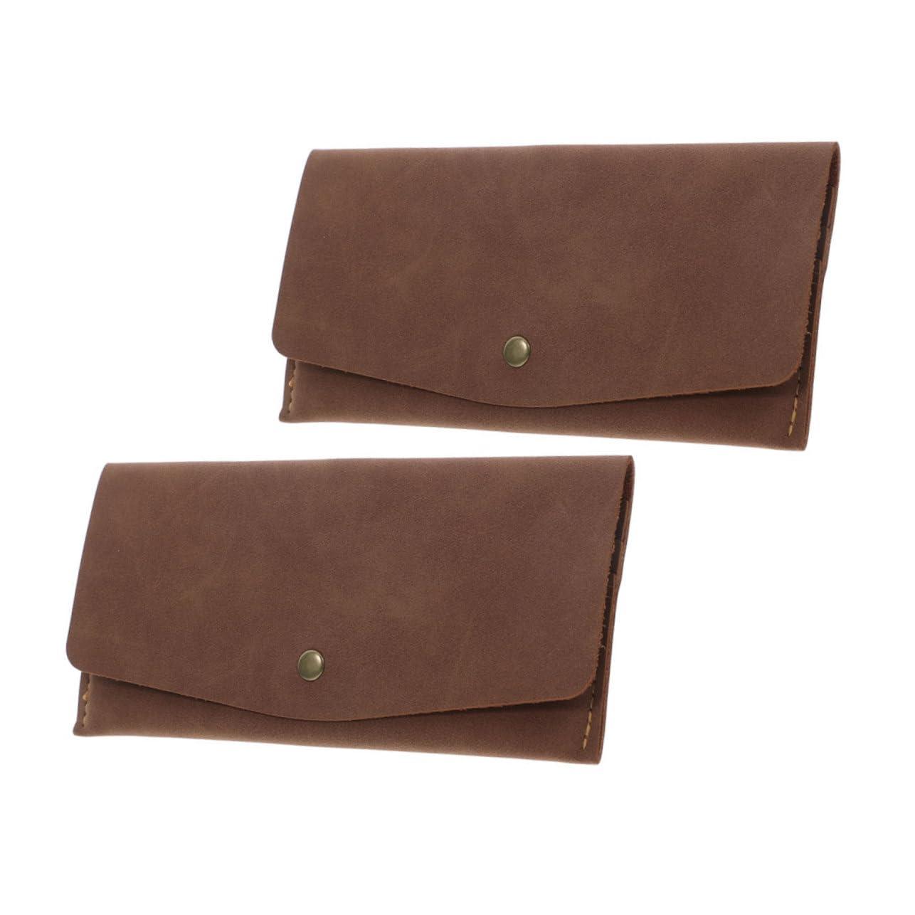 KESYOO 2Pcs Vintage Long Credit Card Holders for Men and Women Protected Multi Card Organizer for Business and Travel Use