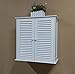 Homecharm-Intl 23.6x9.1x24-Inch Wall Storage Cabinet,2 Louvered Doors,White(HC-011)