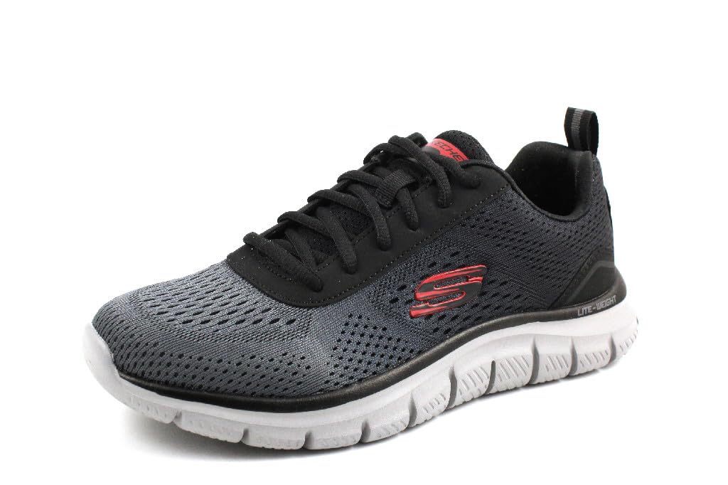 Skechers Men's Track Ripkent Trainers, Black Mesh/Charcoal Trim, 6.5 UK