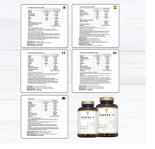 Omega 3 Visolie Capsules met Vitamine E Hoge Dose Pure Visolie Forte 2000 mg, EPA 700 mg, DHA 500 mg Natuurlijke Fish… - Image 8