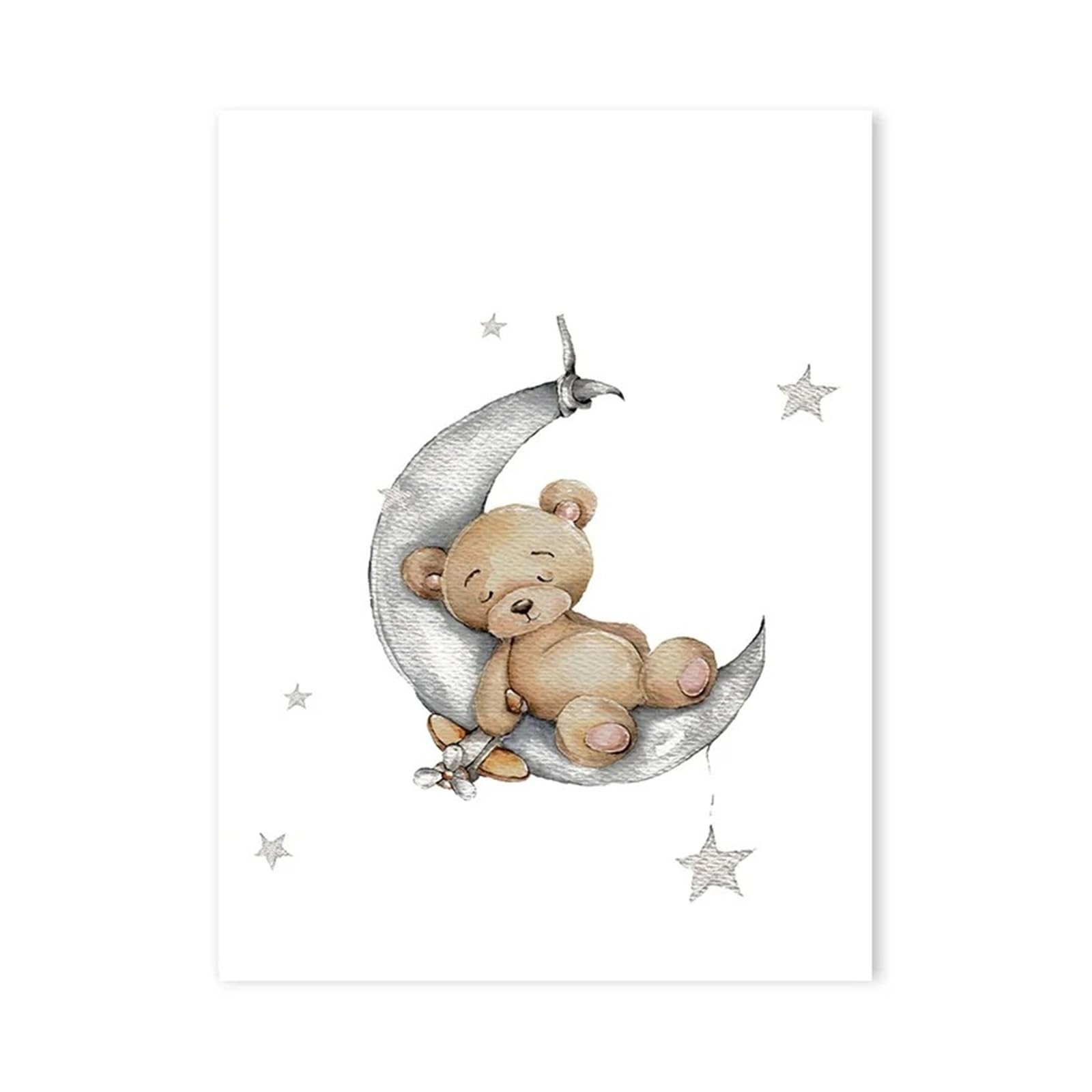Posters aquarelles ours et lapin pour créer un cocon doux de bébé