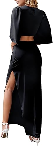 Miniatura 2 de Vestido de verano de manga corta coqueto para mujer, hombros descubiertos, largo y sexy