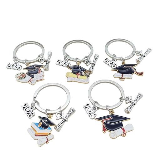 2026 Abschluss-Geschenke, 5-teiliges Schl&uuml;sselanh&auml;nger-Set &ndash; Klasse 2026 "A Sweet Ending To A New Beginning", cooles Andenken f&uuml;r Sie und Ihn, Mittelschule bis Master, Abschluss-Geschenk und
