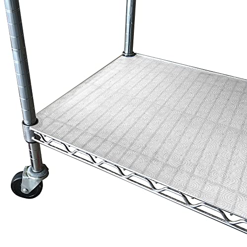 Image of RESILIA Shelf Liner Set for Wire Shelving Units – 5 Pack, 14 Inches x 36 Inches, Clear Swirl Spiral Pattern, Anti-Slip, Heavy Duty, Made in The USA, for Kitchen, Bathroom, Garage Storage, Made in USA