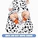 GUNTAIL Baby Sleep Sack 6-12 Months Baby Wearable Blanket 100% Rayon Cotton 2-Way Zipper Toddler Sleeping Sack，Comfy Soft Lightweight TOG 0.3（Cow Print）