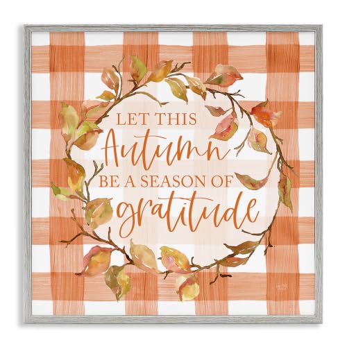 'Season Of Gratitude Autumnal Country Plaid'| Framed Giclee Art