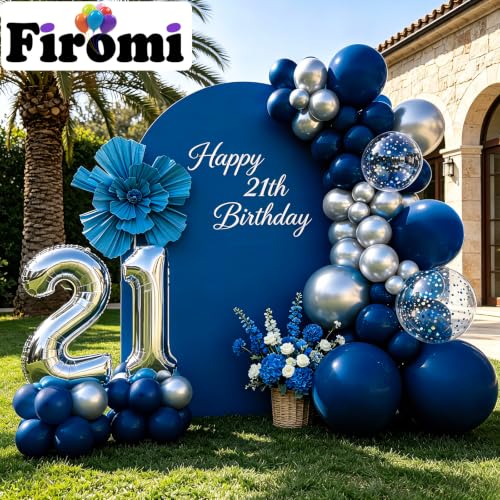 Image of Firomi Navy Blue Balloons 5- inch 100pcs (with 2 ribbons)