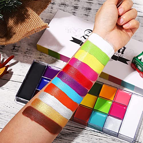 Ucanbe STUB088 Athena Face Body Paint Oil Palette + Translucent Setting Powder + 10Pcs Brushes Set thumb #2