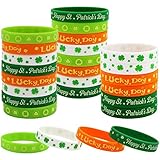 Fancy Land 36pcs St. Patrick’s Day Bracelets for Kids Rubber Wristband Party Favor Supplies