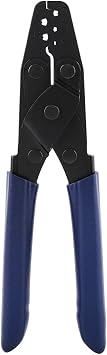 Professional Self Releasing Crimping Plier Tool with 5 Adjustable Crimp Sizes for Automotive Wiring Harness and Electrical Terminals High Carbon Steel Body Blue Handle