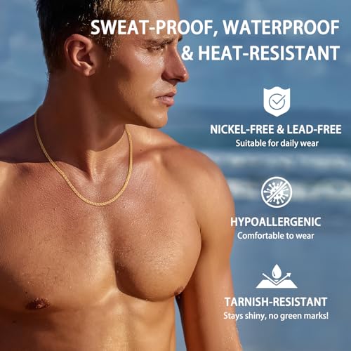 Jewlpire Italian Silver Wheat Chain/14k Gold Chain Necklace for Men, 2.5mm 3mm Chains for Men, Stainless Steel Necklace Chains for Men and Women, Mens Chain Necklace 16 18 20 22 24 26 Inch2