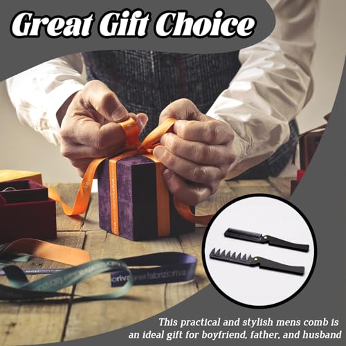 Peine plegable de bolsillo para barba para hombres 2 piezas miniatura 4
