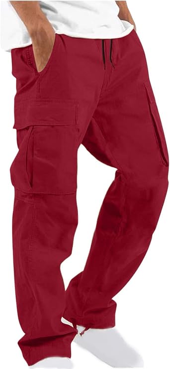 bmkBWO Cargo Pants for Men Baggy,High Waisted Athletic Joggers Loose Fit Sweatpants Outdoor Hiking Pants with Pockets