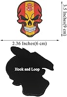 Vista 2 de 2 parches de bandera de AliPlus de España, parches de calavera bordados, tácticos, militares, moral, parche con gancho y bucle